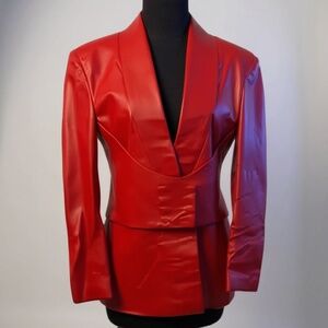 Lee's‎ Custom Tailor Women's Leather Jacket Red, Size Small